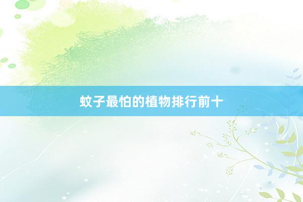 蚊子最怕的植物排行前十